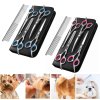 Professional Pet Grooming Scissors Kit - Straight, Thinning & Curved Shears with Comb and Case (Pink)