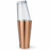 Boston Cocktail Shaker Set - Brushed Copper 28oz Tin & 16oz Mixing Glass
