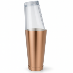 Boston Cocktail Shaker Set - Brushed Copper 28oz Tin & 16oz Mixing Glass