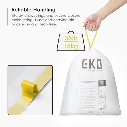 Drawstring Kitchen Bin Bags 18-30 Litre - 20 Bin Liners