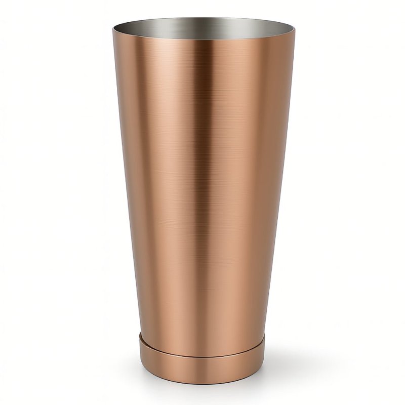 Boston Cocktail Shaker Set - Brushed Copper 28oz Tin & 16oz Mixing Glass