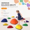 AIYAPLAY Stepping Stones for Kids, 11 Pieces Balance Stones with Non-Slip Wrapping Strips, Outdoor Indoor Stackable Sensory Toys Obstacle Course for Balance and Motor Skills